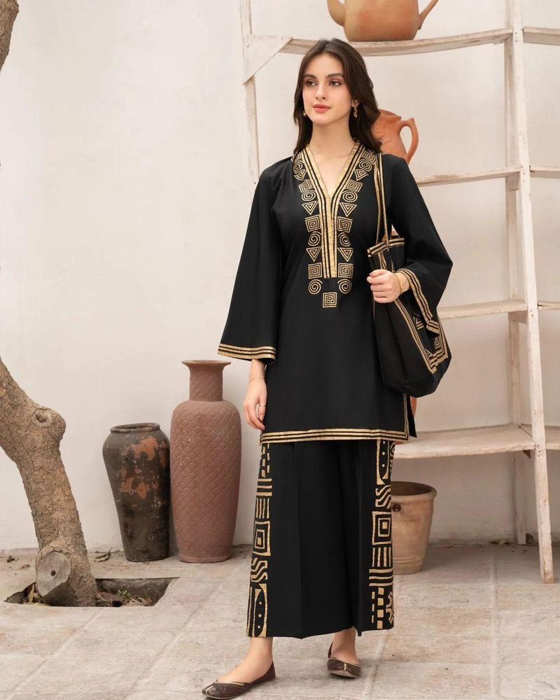 Stitched 3 Pcs Women's Stitched Linen Printed Suit