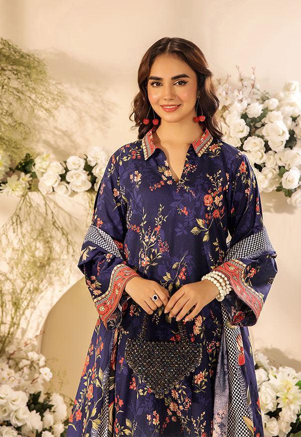 3Pc Digital Printed Unstitched Suit || High-quality fabric.