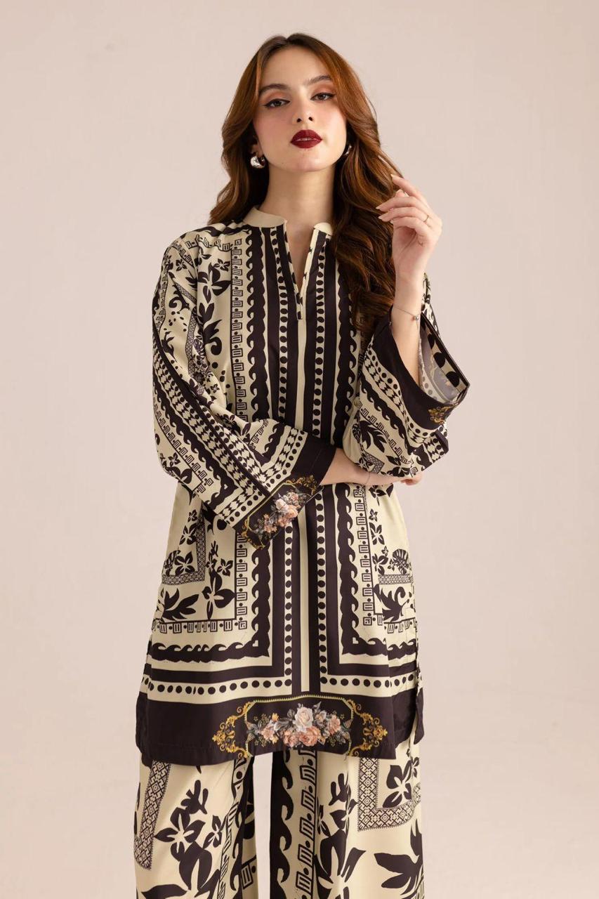 Stylish Printed Shirt and Trouser Set - 2 Pcs