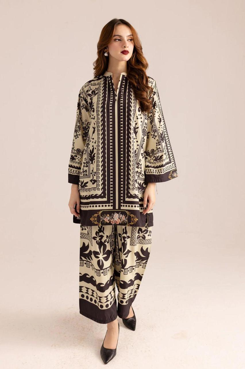 Stylish Printed Shirt and Trouser Set - 2 Pcs