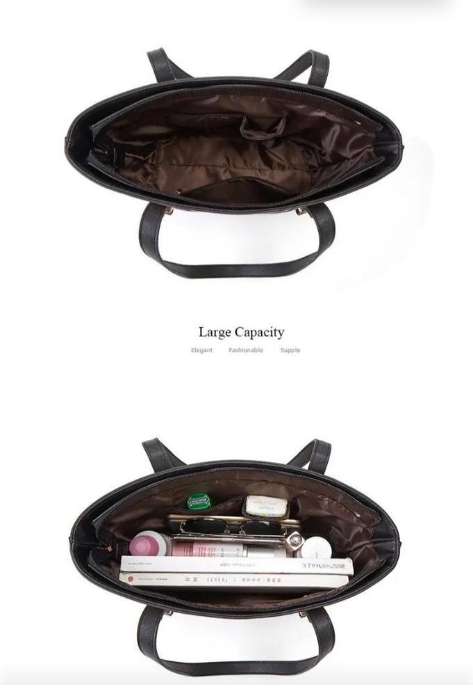 Leather Plain Shoulder Bag || High-quality leather, ensuring durability and a luxurious feel.