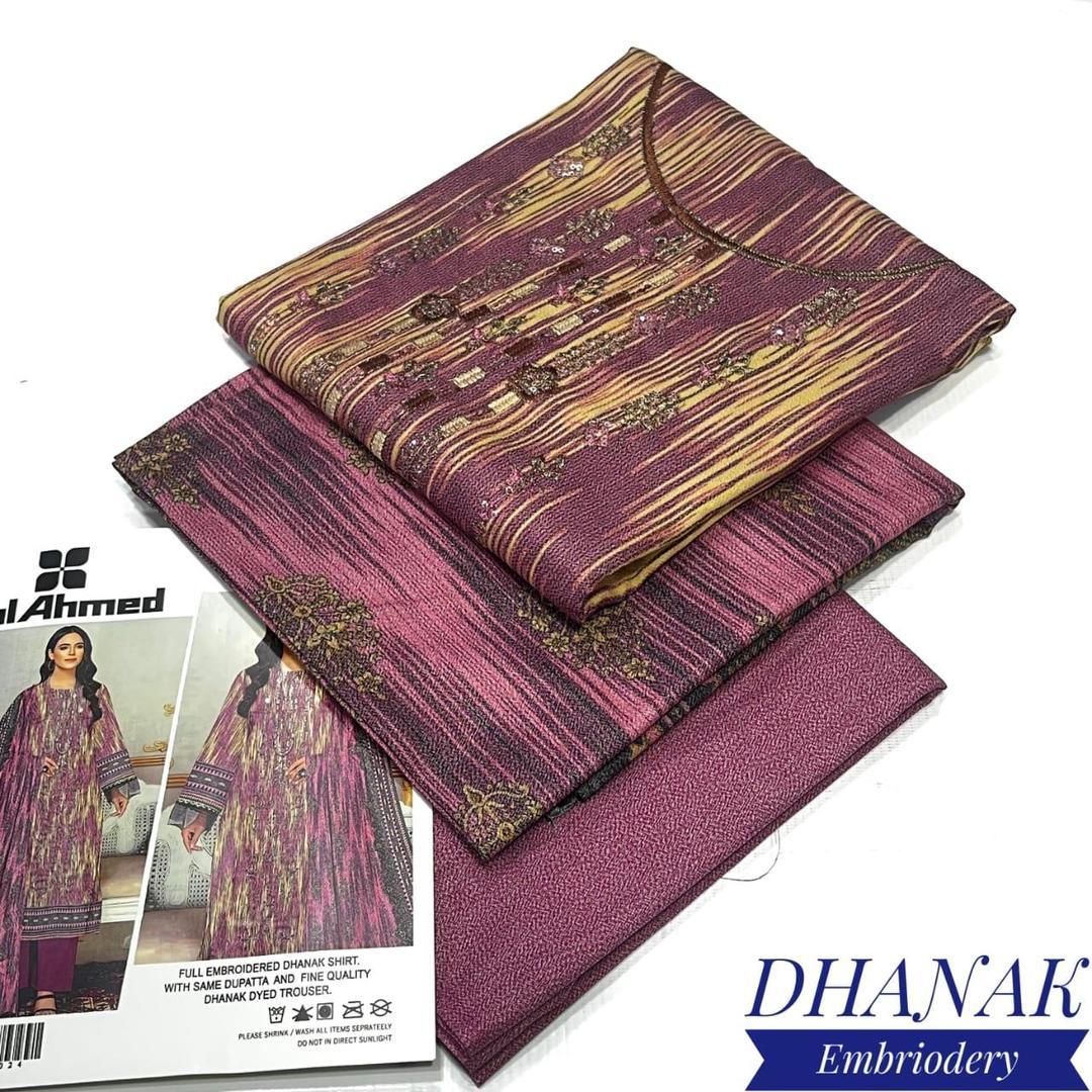 Unstitched Women's Stunning Dhanak Embroidered Suit - 3 Pcs Set || premium fabrics with a perfect blend of comfort and style