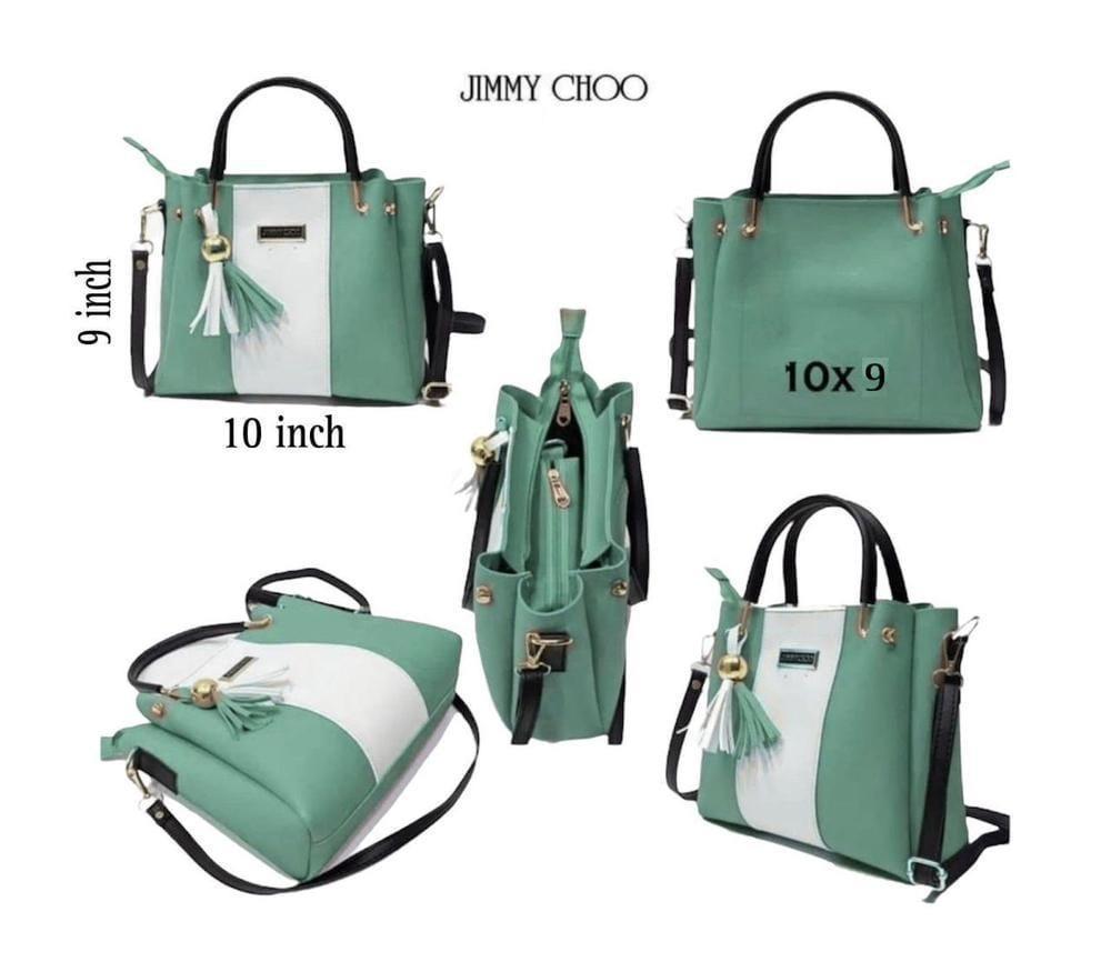 Chic Green 5 Pcs Women's PU Leather Hand Bag Set || Premium Leather..