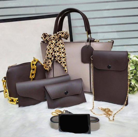 Women's Rexene Plain Hand Bag Set || High-quality rexine material, it is durable and stylish