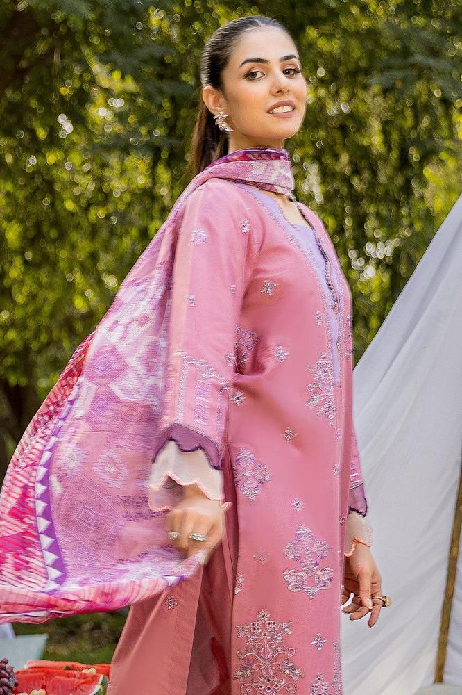 3 Pcs Unstitched Embroidered Suit || Spn-10-Safwa Spinel