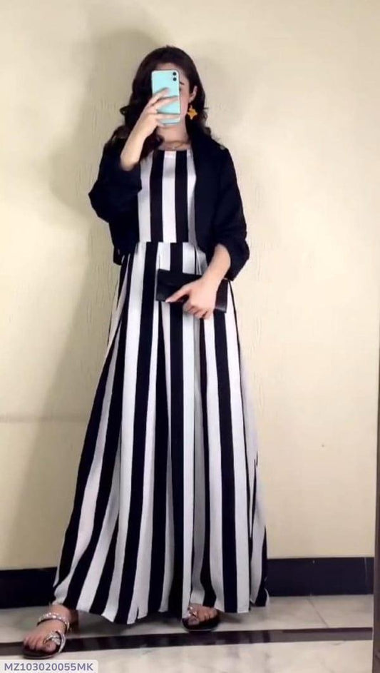 2 Pcs Women's Stitched Linen Printed Maxi-Koti Suit