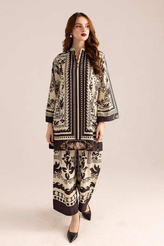 Stylish Printed Shirt and Trouser Set - 2 Pcs